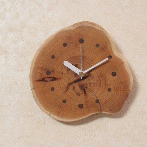 縁起の良い木【いちい（一位）輪切り】木製時計2（掛け時計）