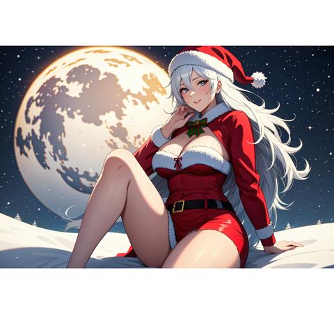 クリスマスカード　CHRISTMAS CARD　女性サンタクロース