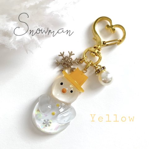 ⛄️＊キラキラ雪だるまキーホルダー YELLOW