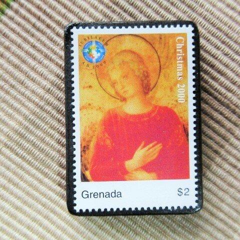 グレナダ　クリスマス切手ブローチ5606