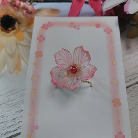 花開く桜の指輪