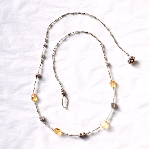 -Citrine・Silver- braid bracelet