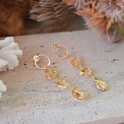 citrine Maria  pierce/earring