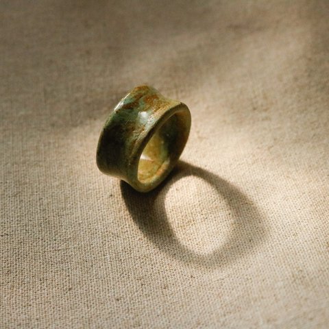 chiso ring #0512282【陶器リング　やきもの　指輪　陶器アクセサリー　陶器ジュエリー　練り込み　セラミック　セラミックリング　一点もの　マーブル　金属アレルギー　金アレ対応】