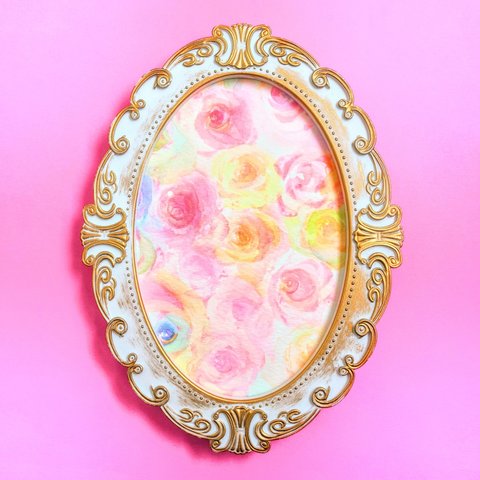 【お花シリーズ】✨rainbow roses🌈＆ 2枚のポストカードセット