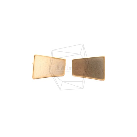 ERG-1033-MG【4個入り】カーブスクエアピアス/Curved Squares Post Earrings