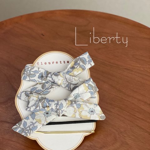 Libertyリボン（ヘアピン付き）♡ May Moris ライトグレー