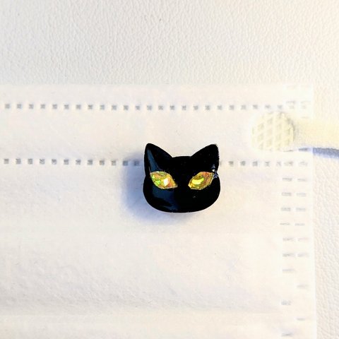 2way つり目の黒猫マスクアクセサリー(マグネット)