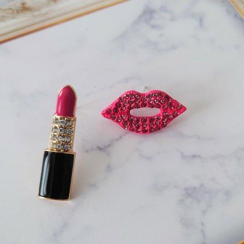 リップとギラギラのピンク唇💄💋