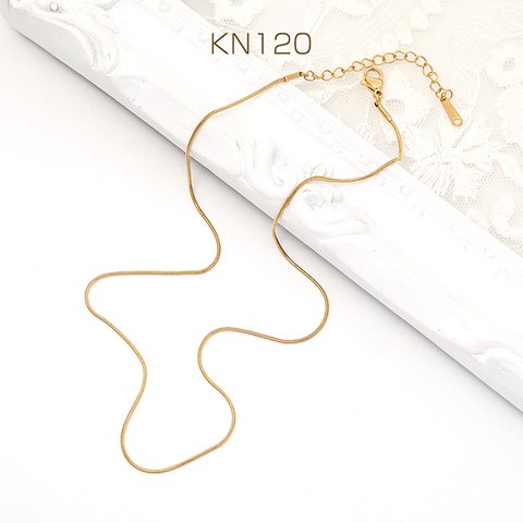 KN121  3連 ステンレス製 既製ネックレスチェーン ゴールドカラー  3X（1連）