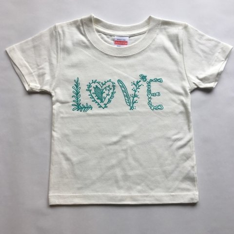 LOVE柄のキッズ半袖Tシャツ