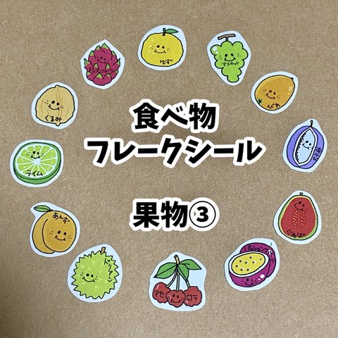 食べ物フレークシール☆果物③12種類