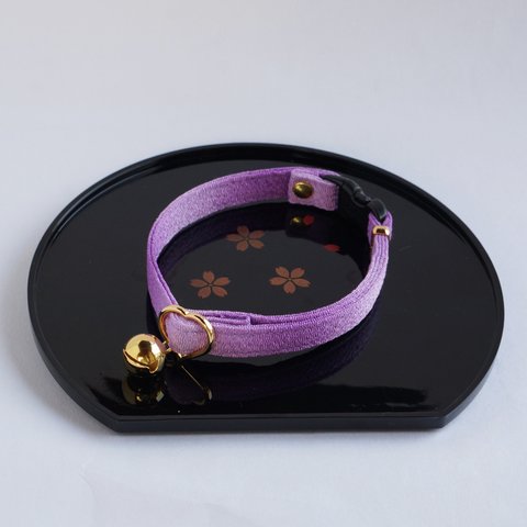 【猫用・３サイズから選べる】江戸猫首輪（グラデーション・紫）