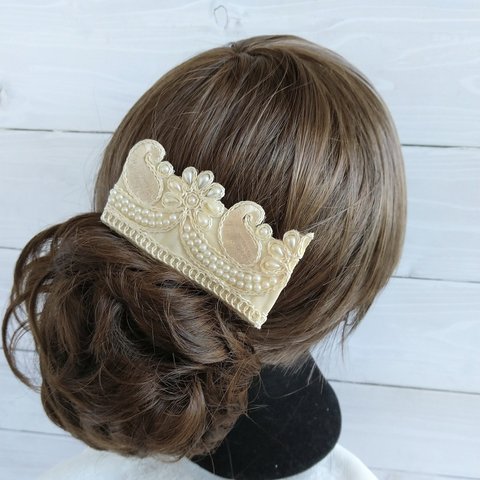 ☆セールインド刺繍リボンのヘアクリップ