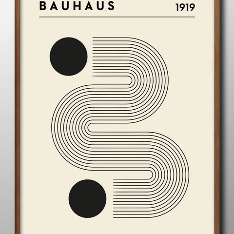 14408■アート　ポスター　絵画　A3『バウハウス　BAUHAUS』イラスト　インテリア　北欧