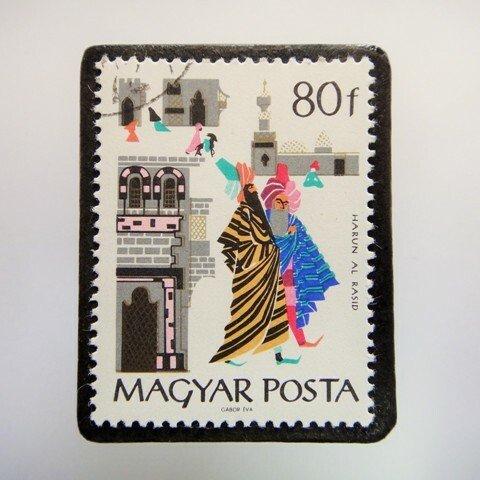 ハンガリー　アラビアンナイト切手ブローチ4814