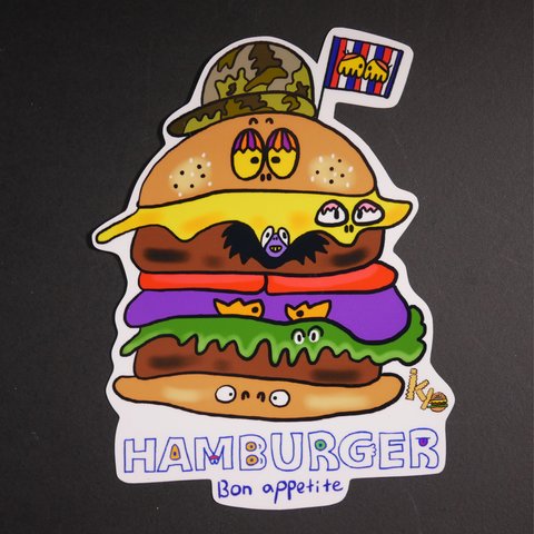 大きめのステッカー『Monster Hamburger』