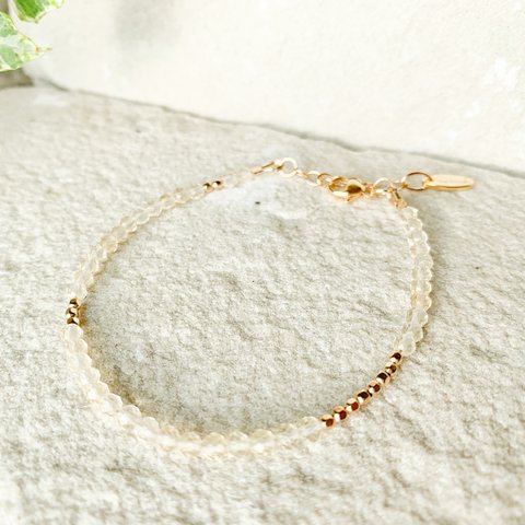 《11月誕生石　シトリン》　アシンメトリーブレスレット　14Kgf　citrine　bracelet