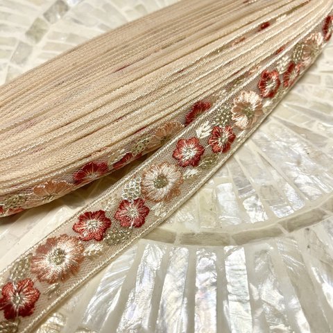 [100cm] インド刺繍リボン　チュールL