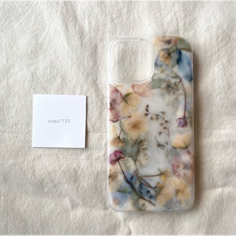 値下げ中！♥押し花ケース♥ 《アロマキャンドル》iphone13proMAX対応♡