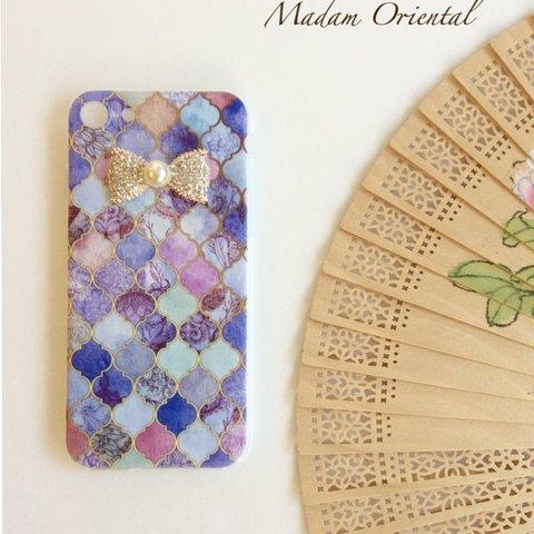 New!!送料無料✴︎Ribbon bijou ソフトお素材✴︎Exotic Purple iPhone case