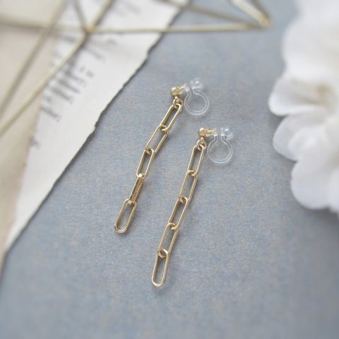 Design chain earring／pierce*4273*