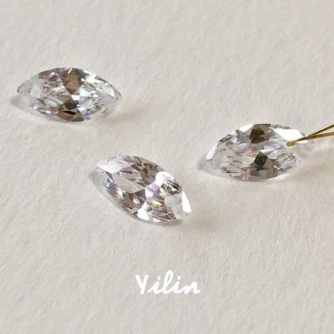 方穴有り☆5個入り☆マーキス☆5x10mm☆A級キュービックジルコニア☆CZ003☆再販