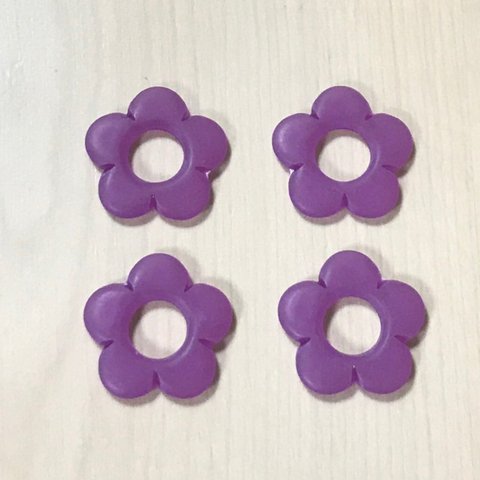 VINTAGE PURPLE FLOWER RING HOOP PARTS