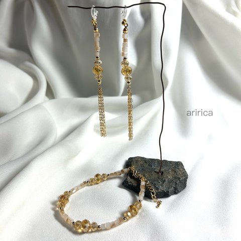 ブレスレット&ピアスセット　ノンホールピアス