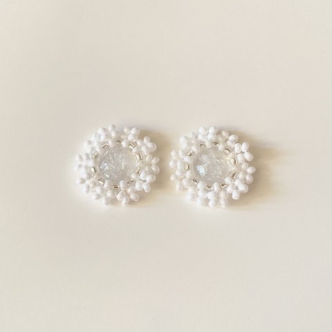 ♡ビーズ×レジンピアス♡　Gerbera pierce🌼③