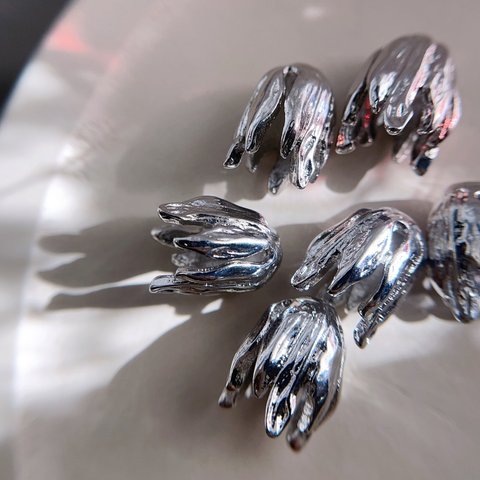 4pcs)3208)メタルチャーム)rhodium)Lsize#2a