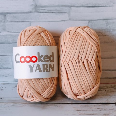 Tシャツヤーン【アプリコット】【杏色】【1玉30ｍ】Coooked YARN クックトゥヤーン