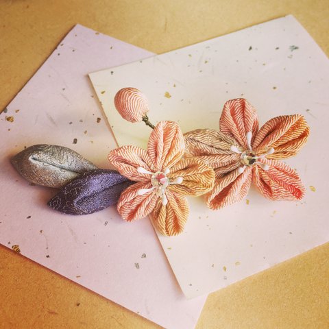 創作つまみ細工「桜始開　〜さくらはじめてひらく〜」