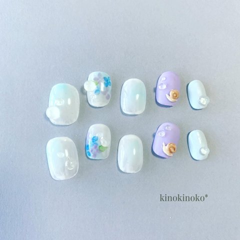 雨上がりの紫陽花nail