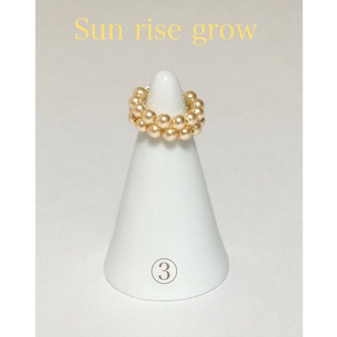 スワロフスキー クリスタルパール イヤーカフ(2つセット)  ③ Sun rise grow