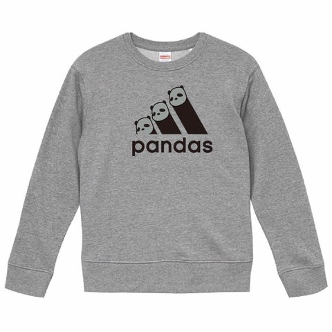 【送料無料】【新品】pandas パンダス トレーナー スウェット パロディ おもしろ グレー メンズ  プレゼント