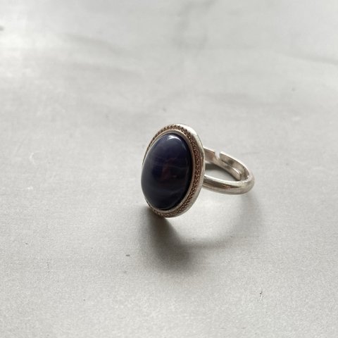 #032 blue marble mini ring (B)