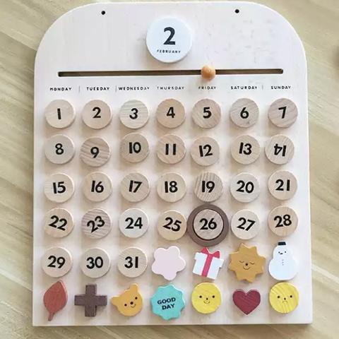 【5,000円🎁】木製カレンダー モンテッソーリ 認知能力向上 木製カレンダー