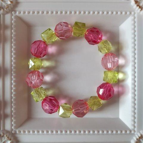 桜キャンディ🌸 キッズ アクリル ビーズ ブレスレット🎀