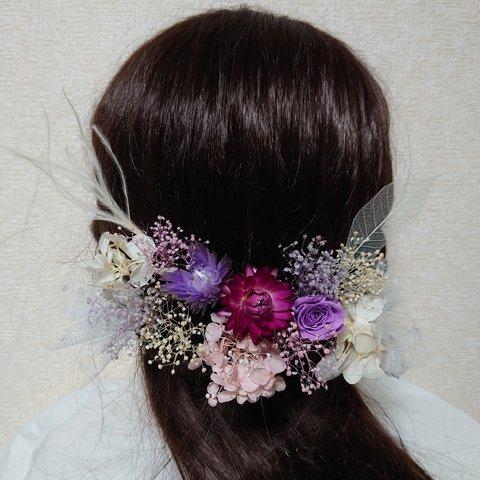 プリザ&ドライフラワーの髪飾り♥️結婚式 卒業式 入学式