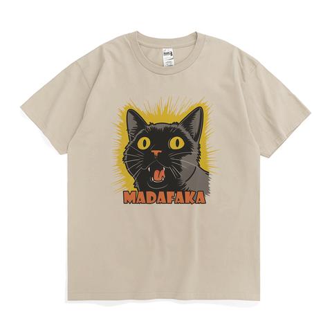 MADAFAKA-12猫　良い気分の呪文が書かれたＴシャツ　男女兼用