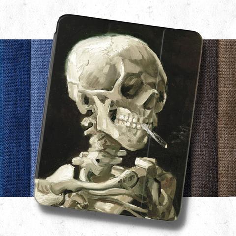 ゴッホ『火の付いたタバコをくわえた骸骨』iPadケース