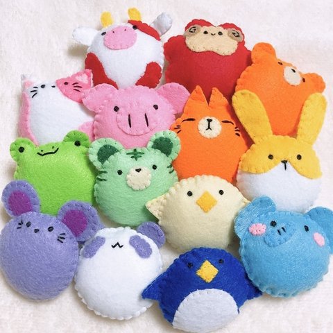 動物のマグネット　知育玩具　【14個虹】