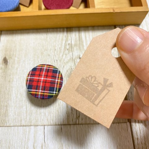 ☆くるみボタンの消しゴムはんこ☆ 冬季限定あったか冬はんこ～プレゼントBOX～