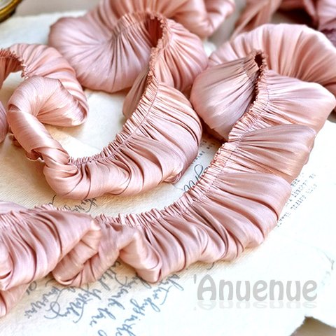 シャイニープリーツ フープフリルリボン（Baby Pink / ベビーピンク）×50cm
