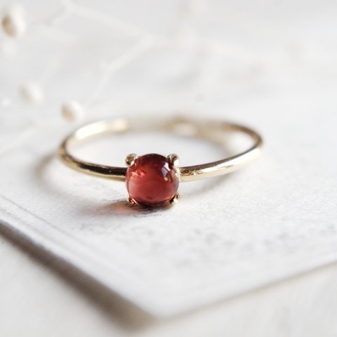 特集掲載/SV925/宝石質AAA mozambique garnet claw ring 