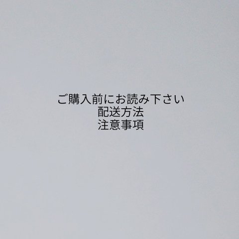 配送方法と注意事項ご購入前に御一読下さい