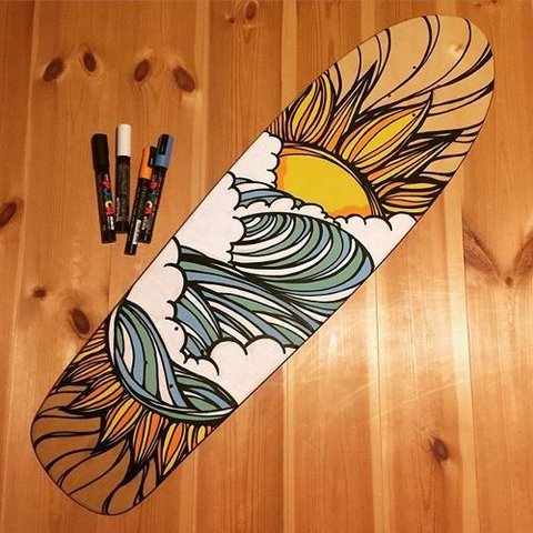 Skate Board Paint(Sunset)