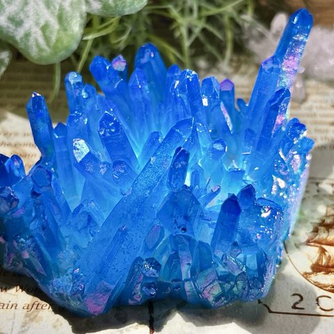 七色の夢✨　オーラ水晶　クリスタル　クラスター　原石