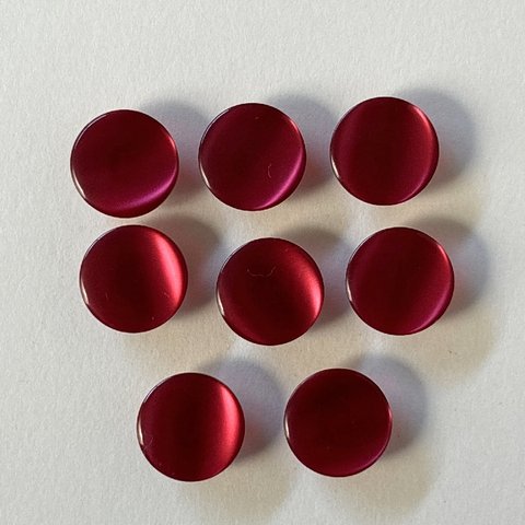 レトロ 円形 丸型 ボタン 訳アリ レッド 赤色 13mm 8個セット ec-490